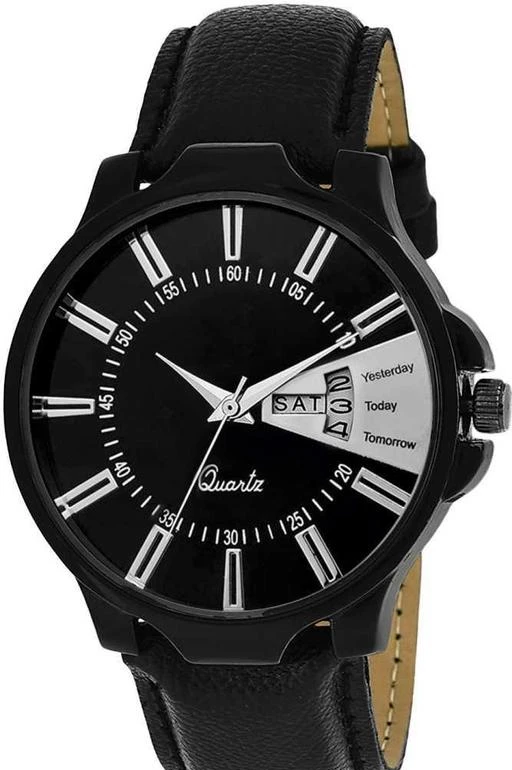 Checkout this latest Watches
Product Name: *Attractive Men Watches*
Strap Material: Leather
Display Type: Chronograph/ Multifunctional
Size: Free Size (Dial Diameter Size: 24 mm) 
Net Quantity (N): 1
DAY AND DATE BLACK Analog Watch - For Men A classy and sophisticated timepiece for modern men is this black coloured round watch . Highlighted with a black bold dial and a black bezel, this watch looks appealing. The number markings at 6 and 12 o clock positions ensure ease of time viewing. Styled with a unique brown strap, this watch fits well on your wrist. Durable and classy, this watch will complement your formal as well as semi-formal look. 
Country of Origin: India
Easy Returns Available In Case Of Any Issue


SKU: ABK-ATDDL27 VK
Supplier Name: VK MADE

Code: 762-43341259-995

Catalog Name: Classic Men Watches
CatalogID_10524445
M06-C57-SC1232