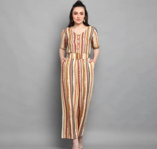Checkout this latest Jumpsuits
Product Name: *J TURRITOPSIS Women's Rayon Foil Printed Jumpsuit*
Fabric: Rayon
Sleeve Length: Three-Quarter Sleeves
Pattern: Printed
Net Quantity (N): 1
Sizes: 
S (Bust Size: 34 in, Length Size: 52 in, Waist Size: 30 in, Hip Size: 36 in) 
M (Bust Size: 36 in, Length Size: 52 in, Waist Size: 32 in, Hip Size: 38 in) 
L (Bust Size: 38 in, Length Size: 52 in, Waist Size: 34 in, Hip Size: 40 in) 
XL (Bust Size: 40 in, Length Size: 54 in, Waist Size: 36 in, Hip Size: 42 in) 
XXL (Bust Size: 42 in, Length Size: 54 in, Waist Size: 38 in, Hip Size: 44 in) 
If you want to make yourself and wardrobe stunning then you should try this jumpsuit. It is a jump suit from western categories. It is crafted from pure viscous fabric with Love. The vivacious look you are experiencing is a reflection of its pattern and solid color. You can wear it in any season because of its Design and type of fabric it is made from. Pair it with loafers and accessories and look effortlessly chick and fashionable.
Country of Origin: India
Easy Returns Available In Case Of Any Issue


SKU: 6305
Supplier Name: Point Break

Code: 155-43468485-999

Catalog Name: Comfy Ravishing Women Jumpsuits
CatalogID_10561199
M04-C07-SC1030