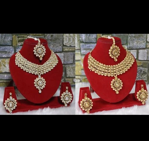 Checkout this latest Jewellery Set
Product Name: *jewellery set*
Base Metal: Alloy
Plating: Gold Plated
Stone Type: Pearls
Type: Necklace Earrings Maangtika
Net Quantity (N): 2
Country of Origin: India
Easy Returns Available In Case Of Any Issue


SKU: COMBO - GOLD& WHITE
Supplier Name: MOTI ENTERPRISES

Code: 104-43551217-999

Catalog Name: jewellery set
CatalogID_10584557
M05-C11-SC1093
