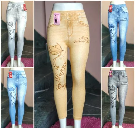 Buy Multicoloured Cotton Self Design Jeans Jeggings For Women