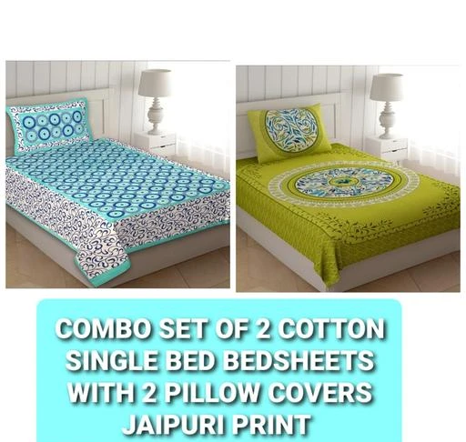 Checkout this latest Bedsheets_500-1000
Product Name: *Attractive Bedsheets*
Fabric: Cotton
Type: Flat Sheets
Quality: Superfine
Print or Pattern Type: Jaipuri
No. Of Pillow Covers: 2
Ideal For: Adult
Thread Count: 140
Size: Single
Multipack: 2
COMBO PACK  OF  2 COTTON  SINGLE BED  BEDSHEETS WITH 2 PILLOW COVERS – JAIPURI PRINT
Country of Origin: India
Easy Returns Available In Case Of Any Issue


SKU: SB_ SEAGREEN GOLI +  GREEN GUD ROUND 
Supplier Name: C 12

Code: 435-43689626-056

Catalog Name: Elite Bedsheets
CatalogID_10623399
M08-C24-SC2530
.