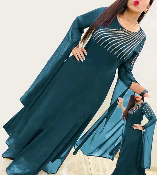 Checkout this latest Gowns
Product Name: *Classic Ravishing Women Gowns*
Fabric: Georgette
Sleeve Length: Long Sleeves
Pattern: Embroidered
Net Quantity (N): 1
Sizes:
M (Bust Size: 38 in, Length Size: 55 in, Waist Size: 34 in, Hip Size: 40 in, Shoulder Size: 11 in) 
L (Bust Size: 40 in, Length Size: 55 in, Waist Size: 36 in, Hip Size: 42 in, Shoulder Size: 11 in) 
XL (Bust Size: 42 in, Length Size: 55 in, Waist Size: 38 in, Hip Size: 44 in, Shoulder Size: 11 in) 
XXL (Bust Size: 44 in, Length Size: 55 in, Waist Size: 40 in, Hip Size: 46 in, Shoulder Size: 11 in) 
New Tranding 2021 Traditional Gown
Country of Origin: India
Easy Returns Available In Case Of Any Issue


SKU: Lining G_SC-03 Rama
Supplier Name: THE BESTIE

Code: 025-44050525-9991

Catalog Name: Classic Ravishing Women Gowns
CatalogID_10726910
M04-C07-SC1289