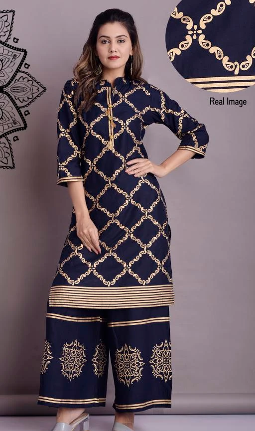 Kurta Sets
Women Rayon A-line Printed Long Kurti With Palazzos
Fabric: Kurti -Rayon ,Skirt - Rayon
Sleeves: 3/4 Sleeves Are Included
Size: Kurti - S - 36 in, M - 38 in, L - 40 in, XL - 42 in, XXL - 44 in, XXXL - 46,  Skirt - S - 28 in, M - 30 in, L - 32 in, XL - 34 in, XXL - 36 in, XXXL - 38
Length: Kurti - Up To 46 in, Skirt - Up To 40 in
Type: Stitched
Description: It Has 1 Piece Of Kurti With 1 Piece Of Skirt
Work: Gold Printed
Sizes Available: 

SKU: gv22
Supplier Name: Patni Ethnic

Code: 584-4433133-1131

Catalog Name: Women Rayon A-line Printed Long Kurti With Palazzos
CatalogID_638505
M03-C04-SC1003