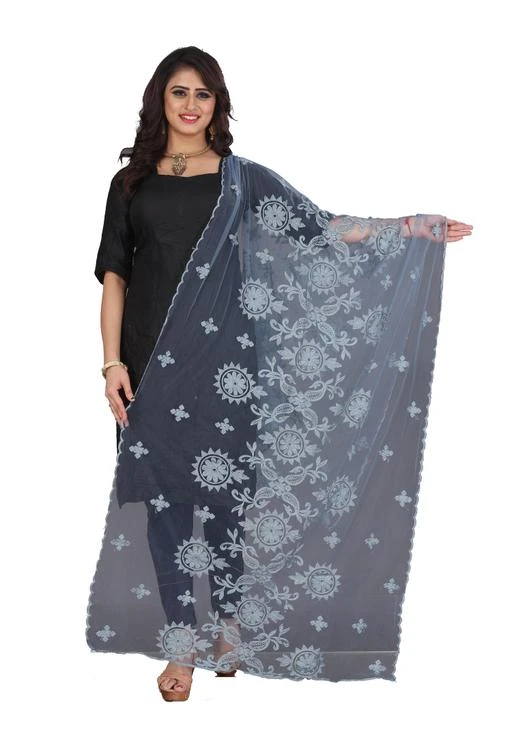 Checkout this latest Dupattas
Product Name: *Women's Trendy Designer Aari Work Net Grey Embroidered Dupatta Girls*
Fabric: Net
Pattern: Embroidered
Net Quantity (N): 1
Sizes:Free Size (Length Size: 2.25 m) 
?Trendy Designer Dupatta for women : Beautiful Embroidered Aari Work Dupatta With Four Side Perfect Finishing Cutwork on Edge & Elegant Quality Net Dupatta Rich Look Party Wear gorgeous grace!!! This Designer net creation will definitely give your feminine charm a hint of subdued elegance. ?Material Composition Dupatta :  Heavy Butterfly Sparkel Net cuteork Border Cotton Embroidery on chunri. ?Add a touch of elegance to your wardrobe with this exquisite piece of designer Dupatta from the house of RR Fashion. Swathed with a cheerful pattern, this piece speaks volume., Its pairing With Any Of your favourite piece of clothing & Can be pair with Any colour Of long kurti and you are Look to Good ! The Four Side cutwork on EDGE makes this dupatta simply irresistible!. ?It will pair beautifully with different salwar sharara and kurtis exalting lavish elegance and rich look party wear. ?Dupatta Length :  2.25 meter X 1 meter | Care Instructions :  Hand Wash & Dry Clean only. 
Country of Origin: India
Easy Returns Available In Case Of Any Issue


SKU: DU-60-GREY  
Supplier Name: R R Fashion

Code: 652-44842711-996

Catalog Name: Voguish Attractive Women Dupattas
CatalogID_10947425
M03-C06-SC1006