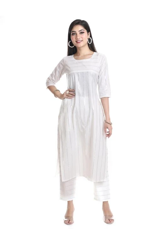 Checkout this latest Kurta Sets
Product Name: *V Tradition Women's Rayon Striped Print Kurta With Pant Set *
Kurta Fabric: Rayon
Bottomwear Fabric: Rayon
Fabric: Rayon
Sleeve Length: Three-Quarter Sleeves
Set Type: Kurta With Bottomwear
Bottom Type: Pants
Pattern: Striped
Net Quantity (N): Single
Sizes:
S (Bust Size: 36 in, Shoulder Size: 14 in, Kurta Waist Size: 32 in, Kurta Hip Size: 38 in, Kurta Length Size: 46 in, Bottom Waist Size: 15 in, Bottom Hip Size: 44 in, Bottom Length Size: 36 in) 
M (Bust Size: 38 in, Shoulder Size: 14.5 in, Kurta Waist Size: 34 in, Kurta Hip Size: 40 in, Kurta Length Size: 46 in, Bottom Waist Size: 16 in, Bottom Hip Size: 46 in, Bottom Length Size: 36 in) 
L (Bust Size: 40 in, Shoulder Size: 15 in, Kurta Waist Size: 36 in, Kurta Hip Size: 42 in, Kurta Length Size: 46 in, Bottom Waist Size: 16 in, Bottom Hip Size: 46 in, Bottom Length Size: 36 in) 
XL (Bust Size: 42 in, Shoulder Size: 15.5 in, Kurta Waist Size: 38 in, Kurta Hip Size: 44 in, Kurta Length Size: 46 in, Bottom Waist Size: 17 in, Bottom Hip Size: 50 in, Bottom Length Size: 36 in) 
XXL (Bust Size: 44 in, Shoulder Size: 16 in, Kurta Waist Size: 40 in, Kurta Hip Size: 46 in, Kurta Length Size: 46 in, Bottom Waist Size: 17 in, Bottom Hip Size: 50 in, Bottom Length Size: 36 in) 
for a confidence boosting,this white striped print kurta with pant from v tradition is a comfortable treat,white striped print straight shape kurta has round neck three quarter sleeves side slit , with white striped print pant has partially elasticated waistband and two pockets.made of cotton,dry clean
Country of Origin: India
Easy Returns Available In Case Of Any Issue


SKU: 5105
Supplier Name: V tradition

Code: 837-44862814-9952

Catalog Name: Kashvi Alluring Women Kurta Sets
CatalogID_10952273
M03-C04-SC1003