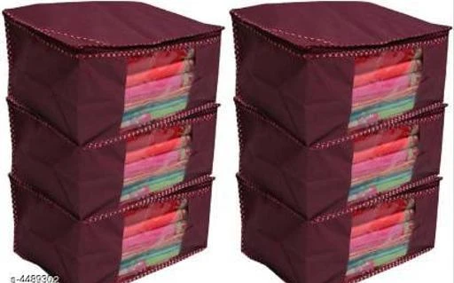 Checkout this latest Clothes Covers_500-1000
Product Name: *Saree Cover (Pack Of 6)*
Material: Non Woven 
Sizes ( L x w x H ) - 46 cm ? 35 cm ? 22 cm 
Multipack: Pack Of 6
Country of Origin: India
Easy Returns Available In Case Of Any Issue


SKU: six_maroon_non-woven_saree_cover 
Supplier Name: OPOCUS

Code: 664-4489302-9621

Catalog Name: Divine Classic Storage Organizers Vol 3
CatalogID_648303
M08-C25-SC1628
.