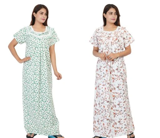 Checkout this latest Nightdress
Product Name: *Fancy Cotton Combo Nighty *
Fabric: Cotton
Sleeve Length: Short Sleeves
Pattern: Printed
Multipack: 2
Sizes:
XL (Bust Size: 45 in, Length Size: 55 in) 
XXL (Bust Size: 49 in, Length Size: 56 in) 
Free Size (Bust Size: 44 in, Length Size: 54 in) 
Country of Origin: India
Easy Returns Available In Case Of Any Issue


Catalog Rating: ★3.9 (93)

Catalog Name: Trendy Attractive Women Nightdresses
CatalogID_11046193
C76-SC1044
Code: 707-45194732-0081