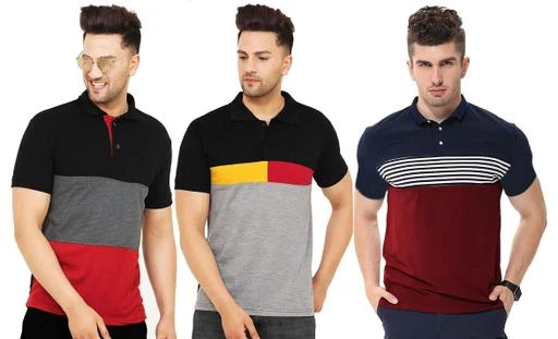 Checkout this latest Tshirts
Product Name: *Leotude Regular Fit Half Sleeve Cotton-blend Polo Men's T-shirt  Combo (Pack of 3)*
Fabric: Cotton Blend
Sleeve Length: Short Sleeves
Pattern: Colorblocked
Net Quantity (N): 3
Sizes:
S (Chest Size: 38 in, Length Size: 27 in) 
M (Chest Size: 40 in, Length Size: 28 in) 
L (Chest Size: 42 in, Length Size: 29 in) 
XL (Chest Size: 44 in, Length Size: 30 in) 
XXL (Chest Size: 46 in, Length Size: 31 in) 
XXXL
Leotude T-Shirt is to make you style in the minds of people, Ultimate street fashion shirt meticulously crafted with 100% Cotton fabric, bio washed for extra softness. The cosy style will be perfect addition to your fashion apparel.
Country of Origin: India
Easy Returns Available In Case Of Any Issue


SKU: P03_P503_P501_P71_MRN
Supplier Name: Leotude

Code: 586-45410731-9901

Catalog Name: Fancy Latest Men Tshirts
CatalogID_11111985
M06-C14-SC1205