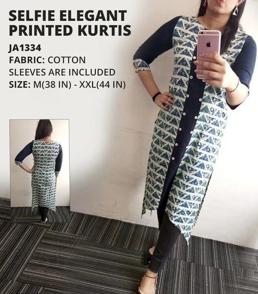 Selfie elegant 2025 printed kurtis