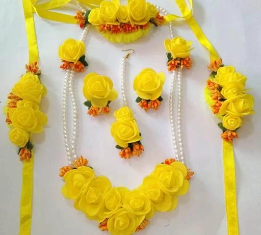 Checkout this latest Jewellery Set
Product Name: * Flower jwellery set*
Base Metal: Brass
Plating: No Plating
Stone Type: Pearls
Sizing: Non-Adjustable
Type: Full Bridal Set
Net Quantity (N): 1
Bridal Flower jwellery set for haldi mehandi baby shower 
Country of Origin: India
Easy Returns Available In Case Of Any Issue


SKU:  Flower jwellery set-50
Supplier Name: DEBASHREE COLLECTIONS

Code: 723-46271340-995

Catalog Name: Shimmering Unique Jewellery Sets
CatalogID_11374799
M05-C11-SC1093