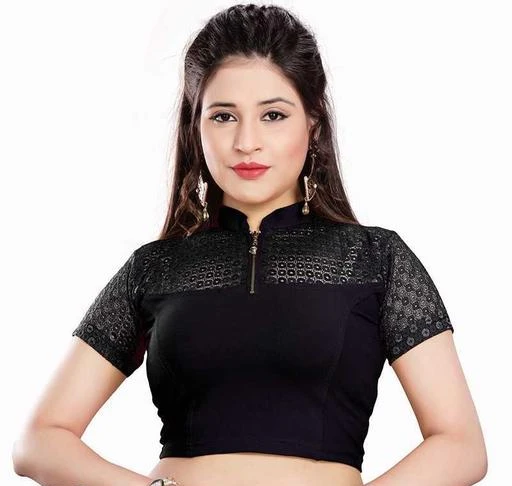 Checkout this latest Blouse (Deleted)
Product Name: *Trendy Cotton Lycra Women's Blouse*
Fabric: Cotton Blend
Sleeve Length: Short Sleeves
Pattern: Lace
Net Quantity (N): 1
Sizes:
30, 32, 34, 36, 38, 40 (Bust Size: 40 in, Length Size: 15 in) 
42 (Bust Size: 42 in, Length Size: 15 in) 
44 (Bust Size: 44 in, Length Size: 15 in) 
Country of Origin: India
Easy Returns Available In Case Of Any Issue


SKU: Black
Supplier Name: RNC ETHNIC CENTER

Code: 382-4653147-996

Catalog Name: Abhisarika Superior Cotton Lycra Women's Blouses
CatalogID_675076
M03-C06-SC1391