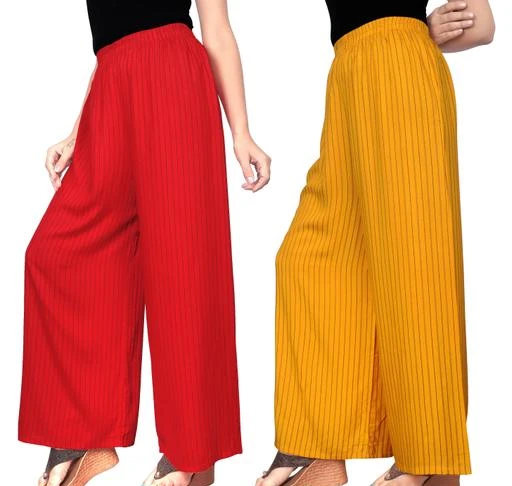 Checkout this latest Palazzos
Product Name: *Fashionable Modern Women Palazzos*
Fabric: Rayon
Pattern: Printed
Net Quantity (N): 2
Heavy and Soft rayon 14 Kg (Grade A), Palazzos for Women. Acort fashion presents beautiful and comfortable palazzo pants made of super soft rayon - cotton fabric which will give you very trendy and authentic look catching all the eyeballs. Women Palazzos in combo of two color with Line Print. Best for gift, daily wear, It can also be used in office, outdoor and festival occasion. Best for making pair with Kurtis and other top wear and T shirt western wear too. Since it soft feel, it can be wear in night too, Pack of two gives combo of two colors (Pack of two). All color combinations are available like red, blue, black, yellow. This women Soft Printed heavy Pallazos is printed with guaranteed non erasable dye even color not fed after many washes.  For other color combination search with “Acort Printed Black Palazzos” or “Acort  Printed Palazzos”, Plazo, Plazo kurti set, Palazzos. 
Sizes: 
28 (Waist Size: 28 in, Length Size: 38 in) 
30 (Waist Size: 30 in, Length Size: 38 in) 
32 (Waist Size: 32 in, Length Size: 38 in) 
34 (Waist Size: 34 in, Length Size: 38 in) 
36 (Waist Size: 36 in, Length Size: 38 in) 
38 (Waist Size: 38 in, Length Size: 38 in) 
Country of Origin: India
Easy Returns Available In Case Of Any Issue


SKU: XJo3sx3R
Supplier Name: Make My Dream

Code: 493-46542741-0021

Catalog Name: Ravishing Trendy Women Palazzos
CatalogID_11450678
M04-C08-SC1039