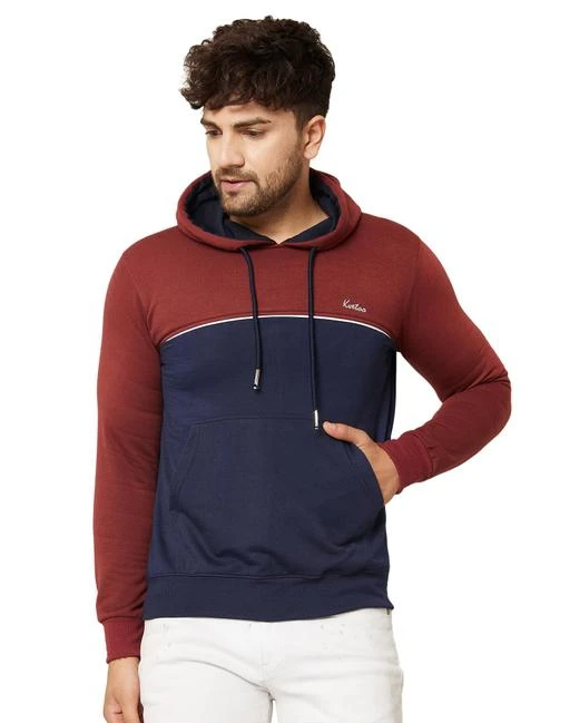 Checkout this latest Sweatshirts
Product Name: *Kvetoo Winter Wear Casual Fleece Hood Sweatshirts For Men's*
Fabric: Cotton Blend
Sleeve Length: Long Sleeves
Pattern: Self-Design
Net Quantity (N): 1
Sizes:
L (Chest Size: 20 in, Length Size: 28 in) 
XL (Chest Size: 21 in, Length Size: 29 in) 
XXL (Chest Size: 22 in, Length Size: 30 in) 
Stay in style during the chilly days of Winter by wearing this fullsleeves Sweater for men from the house of Kvetoo. Its finest acrylic blend fabric affirms sheer comfort all day long, keeps you warm yet gives you a stylish & elegant look. Featuring regular fit, this sweater is a class apart from others. You can pair this sweater with faded denims, leather shoes or sneakers to complete your look.
Country of Origin: India
Easy Returns Available In Case Of Any Issue


SKU: SWT-PP-1003-Navy-Maroon-
Supplier Name: Ashoka Enterprises

Code: 454-46549894-868

Catalog Name: Pretty Latest Men Sweatshirts
CatalogID_11453023
M06-C14-SC1207