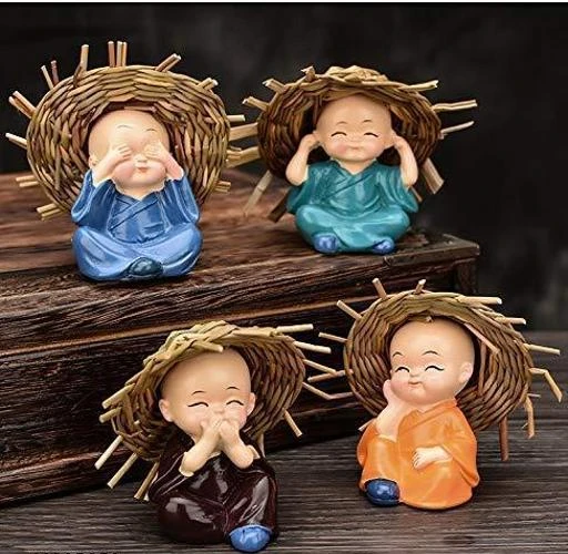 Checkout this latest Showpieces & Collectibles
Product Name: *AAPURTI Set of 4 Miniature Buddha Monk with Jute Straw hat Cap Figurines Showpiece for Home, Office Decoration(Multicolor) *
Material: Resin
Type: Figurines
Size: Standard
Net Quantity (N): 1
Product Length: 4 cm
Product Height: 6 cm
Product Breadth: 4 cm
The set celebrate the three principals of 