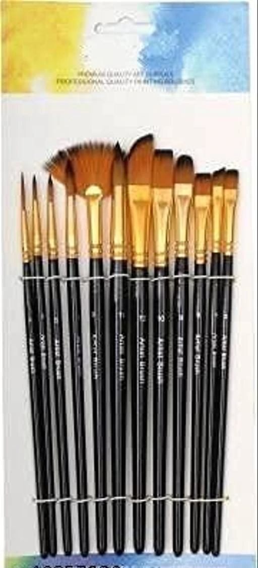 Galaxy Black 50 Pcs Premium Nylon Hair Brushes for Acrylic Oil Watercolor Painting Artist Professional Painting Kits Paint Brush Set 5 Pack 