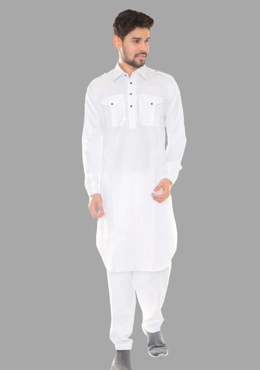 Checkout this latest Kurta Sets
Product Name: *Essential Men Kurta Sets*
Top Fabric: Cotton Blend
Bottom Fabric: Cotton
Scarf Fabric: Cotton
Sleeve Length: Long Sleeves
Bottom Type: Patiala
Stitch Type: Stitched
Pattern: Self-Design
Sizes:
M (Top Length Size: 39 in, Bottom Waist Size: 41 in, Bottom Length Size: 37 in) 
L (Top Length Size: 41 in, Bottom Waist Size: 43 in, Bottom Length Size: 38 in) 
XL (Top Length Size: 43 in, Bottom Waist Size: 45 in, Bottom Length Size: 39 in) 
XXL (Top Length Size: 44 in, Bottom Waist Size: 48 in, Bottom Length Size: 40 in) 
Kurta Product Description We are presenting here the latest designer Kurta perfectly for casual as well as party wear. These are designed to absolute perfection; this kurta looks very trendy to show & that too keeps you at ease whenever you wear these. These have exclusive designs that gives you a royal & charming look. It immediately grabs the attention of the people around you and makes you look attractive and elegant. This kurta is very light in weight. This is the only wear which can easily be paired with any design and that too on any occasion Basic Features Ideal For: - Men Design: - Solid Neck: - Mandarin Collar Length: - Regular Fitting: - Regular Fit Warm Tip: Please be reminded that due to lighting effects, monitor's brightness/contrast settings etc, there could be some slight differences in the colour tone of the website's photo and the actual item.
Country of Origin: India
Easy Returns Available In Case Of Any Issue


SKU: WHITE-PATHANI
Supplier Name: CUTE ZARINE

Code: 256-46898137-9911

Catalog Name: Designer Men Kurta Sets
CatalogID_11559038
M06-C18-SC1201