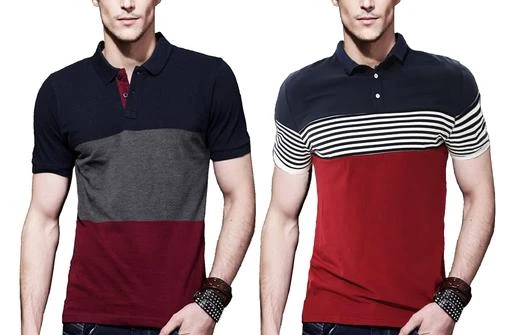 Checkout this latest Tshirts
Product Name: *Classy Fashionable Men Tshirts*
Fabric: Cotton Blend
Sleeve Length: Short Sleeves
Pattern: Colorblocked
Net Quantity (N): 2
Sizes:
S (Chest Size: 38 in, Length Size: 27 in) 
M (Chest Size: 40 in, Length Size: 28 in) 
L (Chest Size: 42 in, Length Size: 29 in) 
XL (Chest Size: 44 in, Length Size: 30 in) 
XXL (Chest Size: 46 in, Length Size: 31 in) 
XXXL
Leotude Half sleeve T-Shirt is cosy style will be perfect addition to your fashion apparel. Available in different patterns, color and sizes.
Country of Origin: India
Easy Returns Available In Case Of Any Issue


SKU: PO2_P71-P62
Supplier Name: Trond

Code: 735-46971105-9901

Catalog Name: Pack of 2 Urbane Ravishing Men Tshirts
CatalogID_11582854
M06-C14-SC1205
