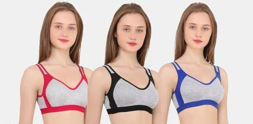 Checkout this latest Sports Bra
Product Name: *Women’s, Girls Sport Non Padded Bra*
Fabric: Cotton Blend
Color: Multicolor
Coverage: Full
Net Quantity (N): 3
Occassion: Fancy
Padding: Non Padded
Print or Pattern Type: Solid
Straps: Strapless
Type: Sports Bra
Wiring: Non Wired
Add On: Straps
Sport Women’s, Girls Non Padded Bra 
Sizes: 
28B (Underbust Size: 28 in, Overbust Size: 28 in) 
30B (Underbust Size: 30 in, Overbust Size: 30 in) 
32B (Underbust Size: 32 in, Overbust Size: 32 in) 
34B (Underbust Size: 34 in, Overbust Size: 34 in) 
36B (Underbust Size: 36 in, Overbust Size: 36 in) 
38B (Underbust Size: 38 in, Overbust Size: 38 in) 
40B (Underbust Size: 40 in, Overbust Size: 40 in) 
Country of Origin: India
Easy Returns Available In Case Of Any Issue


SKU: Sport-Bra-3Pack-32
Supplier Name: First Click

Code: 202-47013776-999

Catalog Name: Trendy Sports Bra
CatalogID_11595036
M04-C54-SC1409