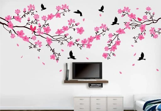  Wallpik Pink Flower Blossom Petals Birds Nature Tree Creative