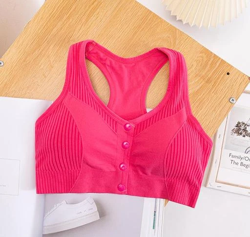 Seamless Front Button Front Open Non-padded Bra