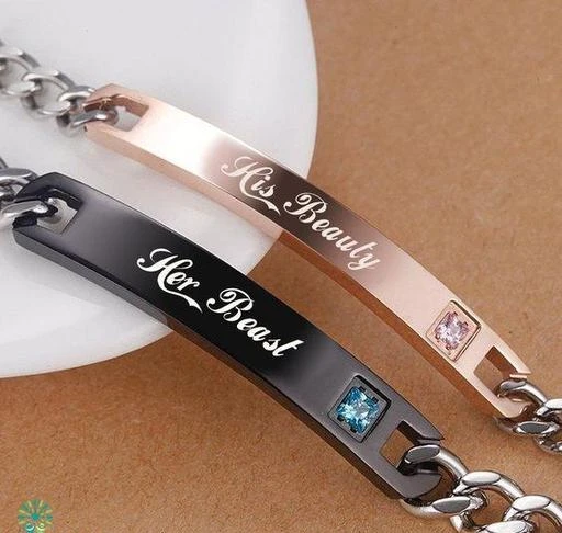 Buy Personalized Bracelets Silver His  Hers Bracelet Set Online in India   Etsy