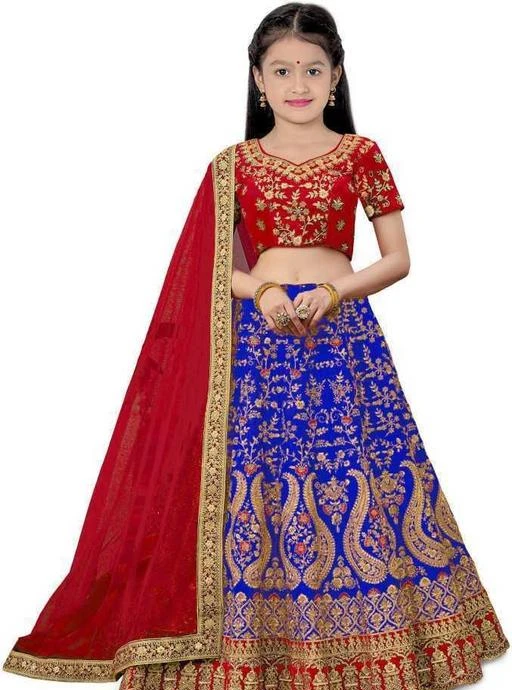 Checkout this latest Lehanga Cholis
Product Name: *Modern Classy Kids Girls Lehanga Cholis*
Top Fabric: Satin
Lehenga Fabric: Satin
Dupatta Fabric: Net
Sleeve Length: Short Sleeves
Top Pattern: Embroidered
Lehenga Pattern: Embroidered
Dupatta Pattern: solid
Stitch Type: Semi-Stitched
Net Quantity (N): 2
Sizes: 
10-11 Years (Lehenga Waist Size: 32 in, Lehenga Length Size: 32 in, Duppatta Length Size: 1.75 in) 
11-12 Years (Lehenga Waist Size: 32 in, Lehenga Length Size: 32 in, Duppatta Length Size: 1.75 in) 
12-13 Years (Lehenga Waist Size: 34 in, Lehenga Length Size: 34 in, Duppatta Length Size: 1.75 in) 
13-14 Years (Lehenga Waist Size: 34 m, Lehenga Length Size: 34 m, Duppatta Length Size: 1.75 m) 
14-15 Years (Lehenga Waist Size: 36 in, Lehenga Length Size: 36 in, Duppatta Length Size: 1.75 in) 
15-16 Years (Lehenga Waist Size: 36 in, Lehenga Length Size: 36 in, Duppatta Length Size: 1.75 in) 
brings to you this lehenga choli which is available in a shade of attractive colours and is made from taffeta satin silk. This lehenga cholis is semi-stitched, so you can make it according to your needs. The lehenga choli is a suitable choice when it comes to choosing an ethnic wear or a festive wear for your wardrobe. Our dresses are designed to be smooth and comfortable to wear for kids. We have Best Trending Stylish Collection for Girls. Composition Taffeta Satin Silk and Embroidery We Deal In Lehengas Ghagra Choli Chaniya Choli Lehenga Choli Kids dresses Ethnic Wear Traditional Wear Party Wear Gowns Frocks and Accessories for Girls and Baby Girls. Best suited for Occasions Like Birthday Weddings Festivals like Diwali Eid Navratri Holi and Christmas Special Demand We also customize orders for Bulk requirement. Hope you like our Trendy Kids wear collection and you enjoy shopping with us.
Country of Origin: India
Easy Returns Available In Case Of Any Issue


SKU: J_ROYAL_MASTER_001
Supplier Name: JAI ENTERPRISE

Code: 583-47736360-999

Catalog Name: Flawsome Funky Kids Girls Lehanga Cholis
CatalogID_11814348
M10-C32-SC1137