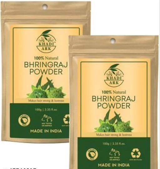  - Khadi Ark Bhringraj Powder For Strong Healthy Hair Pack Of 2  100gm