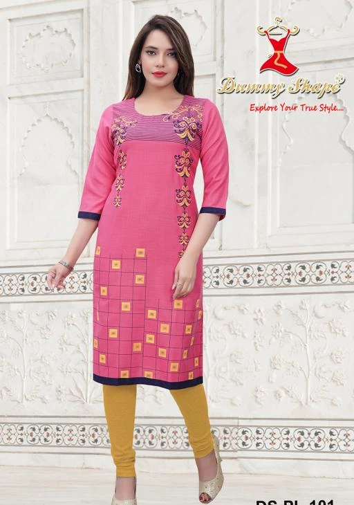 Checkout this latest Kurtis
Product Name: *Abhisarika Attractive Kurtis*
Fabric: Cotton Silk
Sleeve Length: Three-Quarter Sleeves
Pattern: Printed
Combo of: Single
Sizes:
L (Bust Size: 40 in, Size Length: 42 in) 
XXL (Bust Size: 44 in, Size Length: 42 in) 
Care Instructions: Normal Machine or Hand Wash. Wash in Room temperature Water. We guarantee the colors and the print won't fade away.
Country of Origin: India
Easy Returns Available In Case Of Any Issue


SKU: DS-PL-101
Supplier Name: Dummy Shape

Code: 142-47823494-005

Catalog Name: Dummy Shape Adrika Alluring Kurtis
CatalogID_11841537
M03-C03-SC1001
