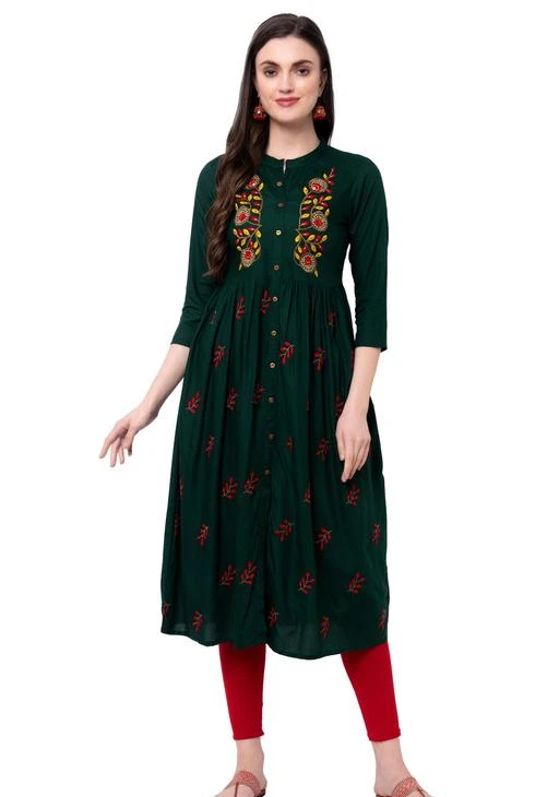 Checkout this latest Kurtis
Product Name: *Jivika Alluring Kurtis*
Fabric: Rayon
Sleeve Length: Three-Quarter Sleeves
Pattern: Embroidered
Combo of: Single
Sizes:
S (Bust Size: 36 in) 
M, L, XL, XXL
Country of Origin: India
Easy Returns Available In Case Of Any Issue


SKU: LEAF_GREEN
Supplier Name: VEER SA FASHION

Code: 734-47840189-999

Catalog Name: Jivika Alluring Kurtis
CatalogID_11846453
M03-C03-SC1001