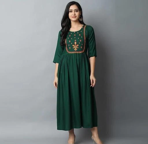 Checkout this latest Kurtis
Product Name: *womens rayon embroidery long kurta*
Fabric: Rayon
Sleeve Length: Three-Quarter Sleeves
Pattern: Embroidered
Combo of: Single
Sizes:
S (Bust Size: 36 in, Size Length: 48 in) 
M (Bust Size: 38 in, Size Length: 48 in) 
L (Bust Size: 40 in, Size Length: 48 in) 
XL (Bust Size: 42 in, Size Length: 48 in) 
XXL (Bust Size: 44 in, Size Length: 48 in) 
womens rayon embroidery long kurta
Country of Origin: India
Easy Returns Available In Case Of Any Issue


SKU: ANFS-042-DARKGREEN
Supplier Name: Devhuti fashions

Code: 743-47924425-9941

Catalog Name: Myra Petite Kurtis
CatalogID_11872659
M03-C03-SC1001