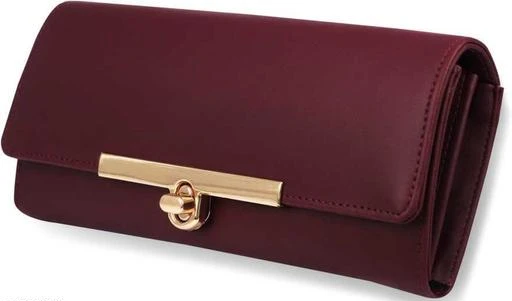 Checkout this latest Clutches
Product Name: *Styles Latest Women Clutches*
Material: Faux Leather/Leatherette
No. of Compartments: 5
Pattern: Solid
Net Quantity (N): 1
Sizes: 
Free Size (Length Size: 9 in, Width Size: 4 in) 
Elegant design premium looking with decent style. ALSU Women's Maroon hand clutch cum hand wallet, purse made by a very beautiful and buttery smooth synthetic leather its premium twist lock will last very long no tension of its failure till long time the stitches are very durable and well finished. You can keep a huge phone in as we provide you 4 huge pockets for bigger articles like phone, currencies any kind of articles which length upto 8.5 inch the clutch has also 3 zipped pockets so you can keep your small and big articles into a safe zipped pockets we crafted separately 4 Card slots inside main chamber. The premium looking hand clutch can be use at any occasion as its style you can send it to your dear ones as greetings it will be a perfect gift to her
Country of Origin: India
Easy Returns Available In Case Of Any Issue


SKU: LDU-00112Maroon
Supplier Name: ALSU

Code: 033-48053254-999

Catalog Name: Styles Latest Women Clutches
CatalogID_11911189
M09-C27-SC5070