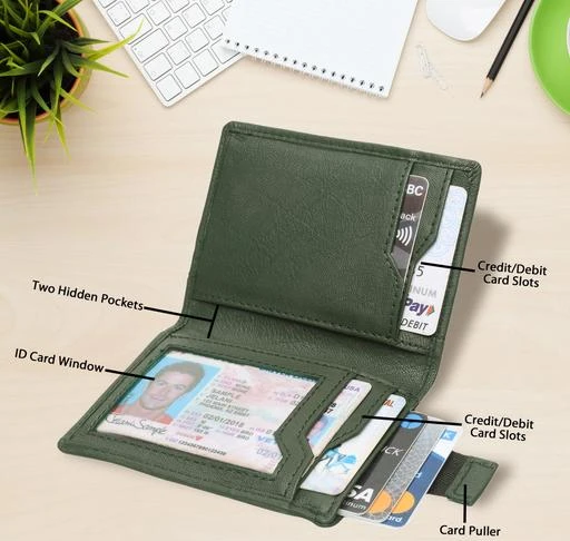 Checkout this latest Wallets
Product Name: *Genuine Leather Card Holder Office Purpose Credit Debit & Atm Card Holder, RFID Card Protection Cash Slot Green Color Slim Leather Card Holder For Men & Women (7 Card Slot, 1 Cash Slot) Wallets*
Material: Leather
No. of Compartments: 3
Pattern: Solid
Multipack: 1
Sizes: Free Size (Length Size: 10 cm, Width Size: 8 cm) 
Country of Origin: India
Easy Returns Available In Case Of Any Issue


Catalog Rating: ★3.9 (75)

Catalog Name: CasualLatest Men Wallets
CatalogID_11928391
C65-SC1221
Code: 633-48109516-9911