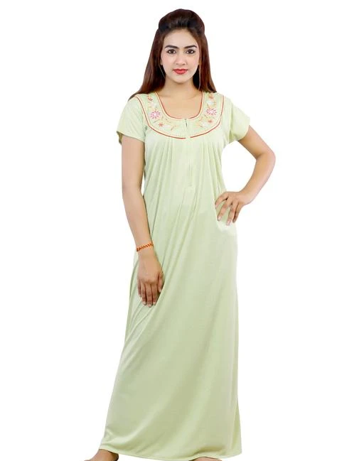 Women's Hosiery Cotton Full Sleeve Nighty/Maxi/Nightgown