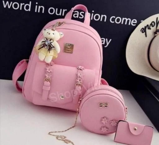 Checkout this latest Backpacks
Product Name: *Ravishing Fashionable Women Backpacks*
Material: PU
No. of Compartments: 1
Multipack: 3
Sizes:
Free Size (Length Size: 10 in, Width Size: 10 in) 
Country of Origin: India
Easy Returns Available In Case Of Any Issue


Catalog Rating: ★3.5 (40)

Catalog Name: Elite Fashionable Women Backpacks
CatalogID_11955376
C73-SC1074
Code: 393-48200234-0541