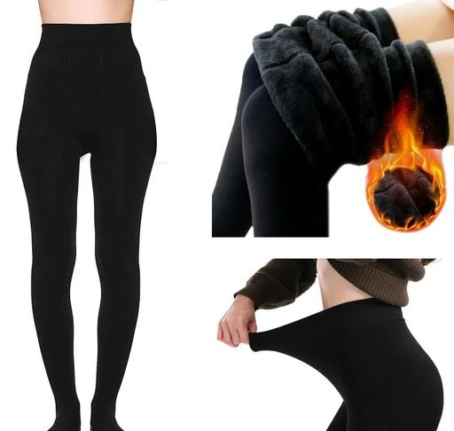  Women Warm Thick Fur Lined Fleece Winter Thermal Soft Legging  Tights