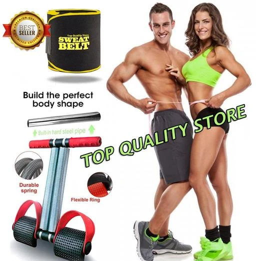  Store Tummy Trimmer With Sweat Belt Combo Weight Loss Fitness