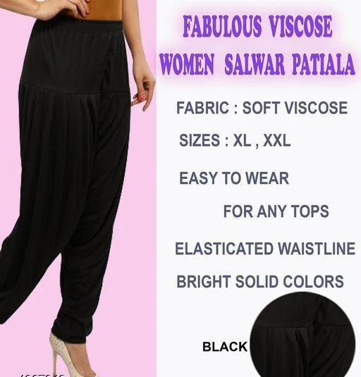 Checkout this latest Patialas
Product Name: *Classy Solid Viscose Women's Patiala Pant*
Fabric: Viscose 
Size: XL - Up To 24 in To 32 in, XXL - Up To 26 in To 34 in, 
Length - XL - Up To  40 in, XXL - Up To 41 in 
Type: Stitched
Description: It Has 1 Piece Of Women's Patiala Pants
Pattern: Solid
Easy Returns Available In Case Of Any Issue


SKU: GT-PAT-BLACK
Supplier Name: Glow Trendz

Code: 612-4897643-744

Catalog Name: Free Gift Classy Solid Viscose Women's Patiala Pants Vol 5
CatalogID_716296
M03-C06-SC1018