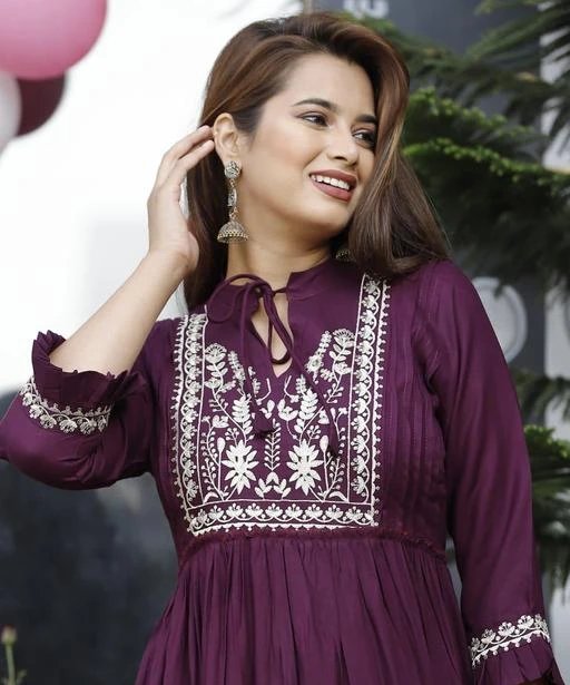 Checkout this latest Gowns
Product Name: *Classic Glamorous Women Gowns*
Fabric: Rayon
Sleeve Length: Three-Quarter Sleeves
Pattern: Embroidered
Multipack: 1
Sizes:
M (Bust Size: 38 in, Length Size: 50 in) 
L (Bust Size: 40 in, Length Size: 50 in) 
XL (Bust Size: 42 in, Length Size: 50 in) 
XXL (Bust Size: 44 in, Length Size: 52 in) 
Country of Origin: India
Easy Returns Available In Case Of Any Issue


Catalog Rating: ★4.1 (9)

Catalog Name: Urbane Glamorous Women Gowns
CatalogID_12215706
C79-SC1289
Code: 856-49051586-9901