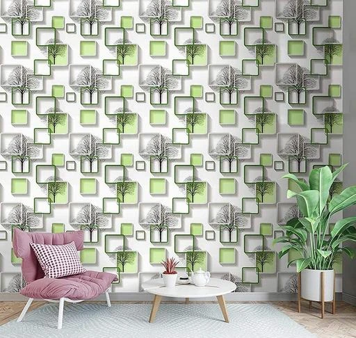 Fcity In Royal Decore Green Shade Winter Tree Design Wall Paper Roll For