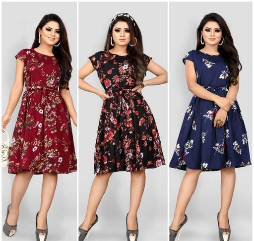 Checkout this latest Dresses
Product Name: *Women A-line Multicoloured Dresses Combo*
Fabric: Poly Crepe
Sleeve Length: Short Sleeves
Pattern: Printed
Net Quantity (N): 3
Sizes:
XS (Bust Size: 34 in, Length Size: 37 in) 
S (Bust Size: 36 in, Length Size: 37 in) 
M (Bust Size: 38 in, Length Size: 37 in) 
L (Bust Size: 40 in, Length Size: 37 in) 
XL (Bust Size: 42 in, Length Size: 37 in) 
An amazing range of women Dress in soft and solid colors that looks perfect for regular wear. With beautiful designs and patterns, these apparels are very stylish and comfortable too. Get rid of the 'regular' look this season wearing this dress
Country of Origin: India
Easy Returns Available In Case Of Any Issue


SKU: Tozluk Dress 3 Piece Combo-Maroon-Black-NavyBlue-(112&113&115)
Supplier Name: Madhav Fashion Enterprise

Code: 135-50017293-9972

Catalog Name: Trendy Partywear Women Dresses
CatalogID_12503858
M04-C07-SC1025