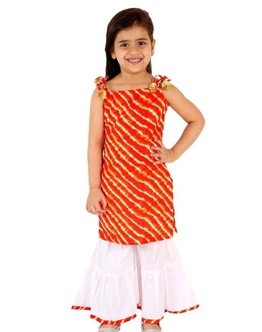 Checkout this latest Kurta Sets
Product Name: *Classic Kurta Sets*
Top Fabric: Cotton Cambric
Dupatta: Without Dupatta
Top Shape: straight
Bottom Type: sharara
Top Length: knee length
Top Pattern: Embroidered
Sleeve Length: Sleeveless
Presenting ethnic range of cambric cotton clothing sets for little people. We use pure cambric cotton with handblock prints which make the fabric breathable and comfortable. Bright and fancy hues are a delight. The stitching is extremely comfortable making it easy for kids walk, run and jump
Sizes: 
6-12 Months (Top Length Size: 15 in, Bottom Length Size: 14 in) 
12-18 Months (Top Length Size: 17 in, Bottom Length Size: 15 in) 
18-24 Months (Top Length Size: 18 in, Bottom Length Size: 18 in) 
2-3 Years (Top Length Size: 20 in, Bottom Length Size: 20 in) 
3-4 Years (Top Length Size: 21 in, Bottom Length Size: 21 in) 
4-5 Years (Top Length Size: 24 in, Bottom Length Size: 23 in) 
5-6 Years (Top Length Size: 25 in, Bottom Length Size: 26 in) 
6-7 Years (Top Length Size: 26 in, Bottom Length Size: 26 in) 
7-8 Years (Top Length Size: 26 in, Bottom Length Size: 27 in) 
8-9 Years (Top Length Size: 27 in, Bottom Length Size: 27 in) 
Country of Origin: India
Easy Returns Available In Case Of Any Issue


SKU: NG-SLESSKPZO-OR
Supplier Name: YuvonDesignHub

Code: 265-50208324-9991

Catalog Name: Classic Kurta Sets
CatalogID_12562518
M10-C32-SC1140