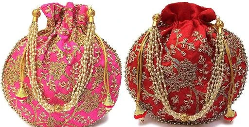 Promotional Bags Rope Handle Traditional designer potli purse bag for women