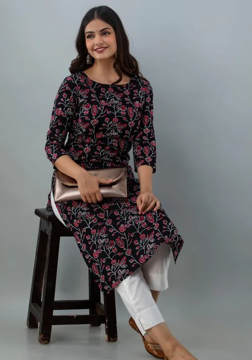 Checkout this latest Kurtis
Product Name: *Chitrarekha Sensational Kurtis*
Fabric: Cotton
Sleeve Length: Three-Quarter Sleeves
Pattern: Printed
Combo of: Single
Sizes:
S (Bust Size: 36 in, Size Length: 45 in) 
M (Bust Size: 38 in, Size Length: 45 in) 
L (Bust Size: 40 in, Size Length: 45 in) 
XL (Bust Size: 42 in, Size Length: 45 in) 
XXL (Bust Size: 44 in, Size Length: 45 in) 
Elegance JAIPUR Is a Spot Of World Class Fashion For Women. We At Elegance JAIPUR Are Dedicated At Maintaining Values Of Indian Tradition By Making Women Outstanding In Their Looks. Our Ultimate Goal Is To Satisfy Customers By Delivering Latest Fashion Trends Both For Indian And Western Wear. We Are Dedicated For Providing Unique, Captivating And Dazzling Collection Of Designer Clothes To Customers At Affordable Prices. We Have Our Own Manufacturing Unit And a Well Trained Dedicated Staff That Provides Excellent Quality Products.
Country of Origin: India
Easy Returns Available In Case Of Any Issue


SKU: WT083BLACK
Supplier Name: WOMEN TOUCH

Code: 274-50503668-9991

Catalog Name: Chitrarekha Fashionable Kurtis
CatalogID_12653189
M03-C03-SC1001
