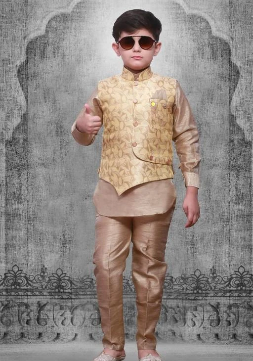 Checkout this latest Kurta Sets
Product Name: *Princess Classy Kids Boys Kurta Sets*
Top Fabric: Jacquard
Bottom Fabric: Cotton Silk
Sleeve Length: Long Sleeves
Bottom Type: trousers
Top Pattern: Printed
Multipack: 1
Sizes: 
3-4 Years
Country of Origin: India
Easy Returns Available In Case Of Any Issue


Catalog Rating: ★4.3 (9)

Catalog Name: Pretty Stylus Kids Boys Kurta Sets
CatalogID_12686054
C58-SC1170
Code: 157-50620458-0081