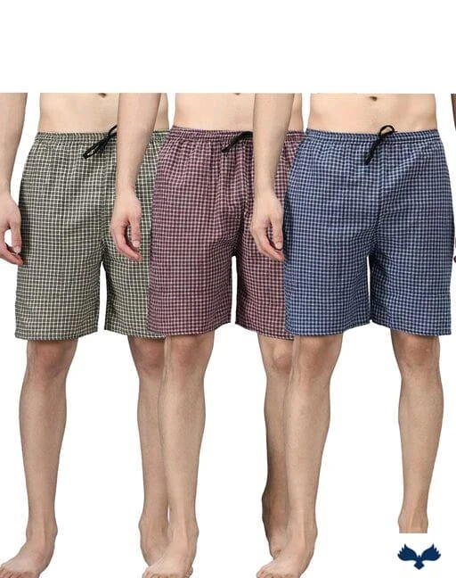 Checkout this latest Boxers
Product Name: *Fancy Men Boxers*
Fabric: Cotton
Pattern: Checked
SOLID MEN COTTON CHKED BOXER 3 COMBO PACK 2 SIDE POCKIT WITH LASTIC
Sizes: 
28 (Waist Size: 28 in, Hip Size: 28 in, Length Size: 16 in) 
30 (Waist Size: 30 in, Hip Size: 30 in, Length Size: 16 in) 
32 (Waist Size: 32 in, Hip Size: 32 in, Length Size: 16 in) 
34 (Waist Size: 34 in, Hip Size: 32 in, Length Size: 16 in) 
36 (Waist Size: 36 in, Hip Size: 34 in, Length Size: 16 in) 
38 (Waist Size: 38 in, Hip Size: 36 in, Length Size: 17 in) 
40 (Waist Size: 40 in, Hip Size: 38 in, Length Size: 17 in) 
42 (Waist Size: 42 in, Hip Size: 40 in, Length Size: 17 in) 
Free Size (Waist Size: 36 in, Hip Size: 36 in, Length Size: 16 in) 
Country of Origin: India
Easy Returns Available In Case Of Any Issue


SKU: SOLID MEN BOXER 3 COMBO PACK R,B,Y
Supplier Name: ANAM CLOTH COLLECTION

Code: 032-51097420-999

Catalog Name: Fancy Men Boxers
CatalogID_12838542
M06-C19-SC1218