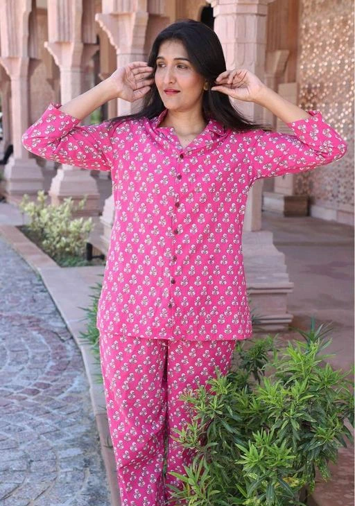 Checkout this latest Nightsuits
Product Name: *Inaaya Alluring Women Nightsuits*
Top Fabric: Cotton
Bottom Fabric: Cotton
Top Type: Shirt
Sleeve Length: Three-Quarter Sleeves
Pattern: Printed
Net Quantity (N): 1
Sizes:
XXS (Top Bust Size: 34 in, Top Length Size: 28 in, Bottom Waist Size: 32 in, Bottom Length Size: 25 in) 
XS (Top Bust Size: 36 in, Top Length Size: 28 in, Bottom Waist Size: 34 in, Bottom Length Size: 25 in) 
S (Top Bust Size: 38 in, Top Length Size: 28 in, Bottom Waist Size: 36 in, Bottom Length Size: 25 in) 
M (Top Bust Size: 40 in, Top Length Size: 28 in, Bottom Waist Size: 38 in, Bottom Length Size: 25 in) 
L (Top Bust Size: 42 in, Top Length Size: 28 in, Bottom Waist Size: 40 in, Bottom Length Size: 25 in) 
XL (Top Bust Size: 44 in, Top Length Size: 28 in, Bottom Waist Size: 42 in, Bottom Length Size: 25 in) 
XXL (Top Bust Size: 46 in, Top Length Size: 28 in, Bottom Waist Size: 44 in, Bottom Length Size: 25 in) 
XXXL (Top Bust Size: 48 in, Top Length Size: 28 in, Bottom Waist Size: 46 in, Bottom Length Size: 25 in) 
4XL (Top Bust Size: 50 in, Top Length Size: 28 in, Bottom Waist Size: 48 in, Bottom Length Size: 25 in) 
5XL (Top Bust Size: 52 in, Top Length Size: 28 in, Bottom Waist Size: 50 in, Bottom Length Size: 25 in) 
6XL (Top Bust Size: 54 in, Top Length Size: 28 in, Bottom Waist Size: 52 in, Bottom Length Size: 25 in) 
7XL (Top Bust Size: 56 in, Top Length Size: 28 in, Bottom Waist Size: 54 in, Bottom Length Size: 25 in) 
8XL (Top Bust Size: 58 in, Top Length Size: 28 in, Bottom Waist Size: 56 in, Bottom Length Size: 25 in) 
The perfect end to a long day is a scrumptious dinner and a good night's sleep. Presenting the most playful and comfortable at-home must haves to make lounging a stylish affair. This eccentric diagonal stripe print cotton night set is the softest sleeping set that makes you melt in your bed. The comfy coordinates featuring 3/4th sleeve and a scoop v-neckline, topped with playful shades of peach and white is the quintessential piece of clothing to end a tiresome day.
Country of Origin: India
Easy Returns Available In Case Of Any Issue


SKU: HS_NW113
Supplier Name: Happi Stock

Code: 099-51131212-0001

Catalog Name: Inaaya Alluring Women Nightsuits
CatalogID_12848108
M04-C10-SC1045