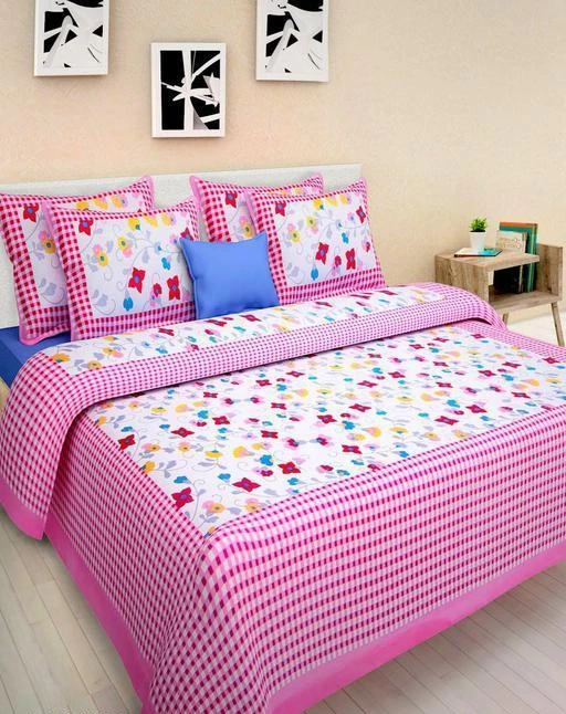 Checkout this latest Bedsheets_500-1000
Product Name: *Ria Stylish Cotton 100 X 90 Double Bedsheet*
Fabric: Cotton
No. Of Pillow Covers: 2
Thread Count: 160
Multipack: Pack Of 1
Sizes:
Queen (Length Size: 100 in Width Size: 90 in Pillow Length Size: 27 in Pillow Width Size: 17 in) 
Country of Origin: India
Easy Returns Available In Case Of Any Issue


Catalog Rating: ★3.9 (295)

Catalog Name: Ria Stylish Cotton 100 X 90 Double Bedsheet Vol 5
CatalogID_761396
C53-SC1101
Code: 873-5154498-198