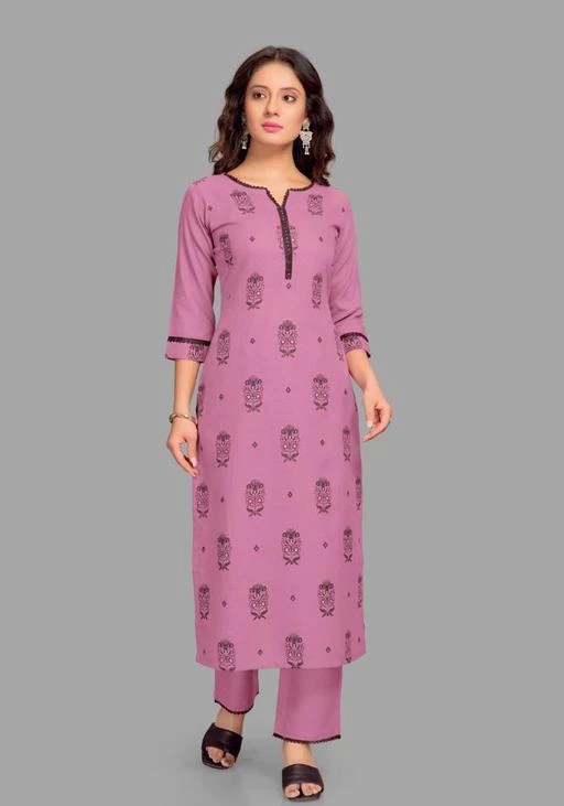 Checkout this latest Kurta Sets
Product Name: *Chitrarekha Pretty Women Kurta Sets*
Kurta Fabric: Cotton Blend
Bottomwear Fabric: Cotton Blend
Fabric: No Dupatta
Sleeve Length: Three-Quarter Sleeves
Set Type: Kurta With Bottomwear
Bottom Type: Pants
Pattern: Printed
Net Quantity (N): Single
Sizes:
M (Bust Size: 38 in, Shoulder Size: 15 in, Kurta Waist Size: 34 in, Kurta Hip Size: 41 in) 
L (Bust Size: 40 in, Shoulder Size: 15.5 in, Kurta Waist Size: 36 in, Kurta Hip Size: 43 in) 
XL (Bust Size: 42 in, Shoulder Size: 16 in, Kurta Waist Size: 38 in, Kurta Hip Size: 45 in) 
XXL (Bust Size: 44 in, Shoulder Size: 16.5 in, Kurta Waist Size: 40 in, Kurta Hip Size: 47 in) 
This Beautifull Kurti Made With Fine Cotton Slub Fabric. And Its Trending Classy Pink Color Attract You. This Kurti Is A Perfect Selection For any Occasion because its full panel stylish block print attract outher. Its Easy to Wash And Give Soft Touch To Your Body.Double your fashion flair as you wear this Beautiful Kurta And pant Set. Look classy and stylish in this piece and revel in the comfort of its Cotton Fabric. This Kurta from the house of Kevionna ensures breathability and super comfort. This attractive Kurta pant Set will surely fetch you compliments for your rich sense of style.
Country of Origin: India
Easy Returns Available In Case Of Any Issue


SKU: 9SCKL_PINK
Supplier Name: KEVIONNA THE LABEL

Code: 175-51932111-9901

Catalog Name: Charvi Ensemble Women Kurta Sets
CatalogID_13086909
M03-C04-SC1003