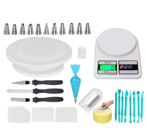 Checkout this latest Cake Making Supplies
Product Name: *Modern Cake Making Supplies*
Material: Plastic
Product Breadth: 10 Cm
Product Height: 1.5 Cm
Product Length: 10 Cm
Net Quantity (N): Pack Of 1
Cake Making Turn Table and 12 Piece Cake Nozzle Set and 3in1 Spatula Knife Set and 3 Pieces Scrapper and Smoother for Cake Fondant Tools with Kitchen Scale
Country of Origin: India
Easy Returns Available In Case Of Any Issue


SKU: CAKE TOOL 018
Supplier Name: Amazing world

Code: 688-51967518-9911

Catalog Name: Graceful Cake Making Supplies
CatalogID_13098501
M08-C23-SC2317