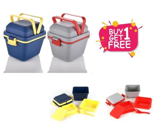Buy 2 pcs Topware School combo Double Decker lunchbox(750ml) 3 Containers  Lunch Box with insulated bag Online In India At Discounted Prices